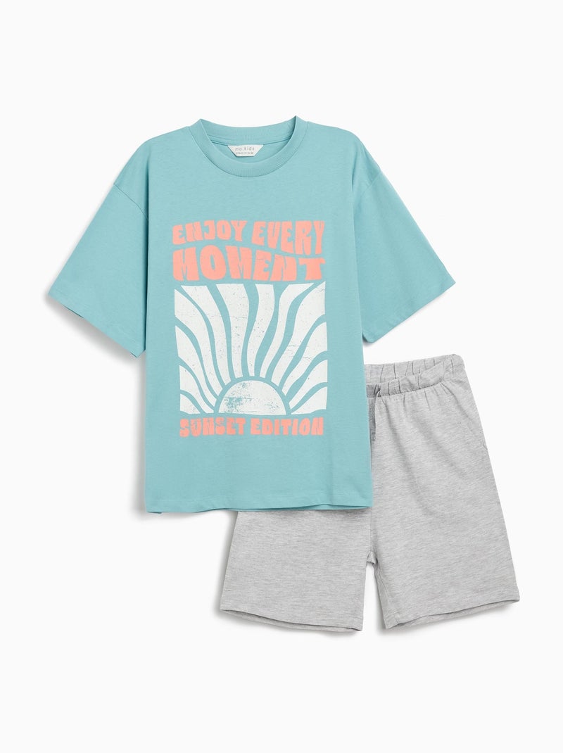 Ensemble t-shirt et short MO Fashion Bleu - Kiabi