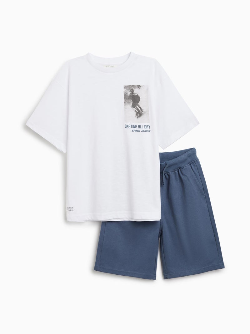 Ensemble t-shirt et short MO Fashion Bleu - Kiabi