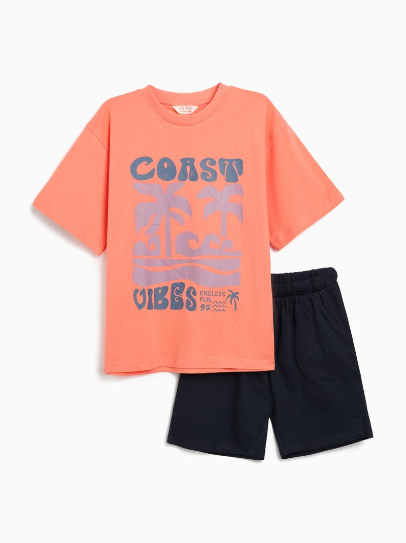 Ensemble t-shirt et short MO Fashion Rose - Kiabi