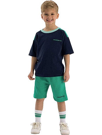 Ensemble t-shirt et short motif/style détail contrasté - minoti