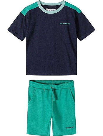 Ensemble t-shirt et short motif/style détail contrasté - minoti