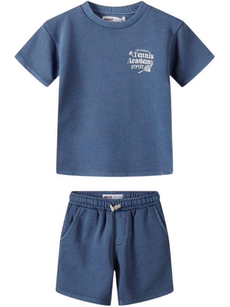 Ensemble t-shirt et short motif/style tennis - minoti Bleu - Kiabi