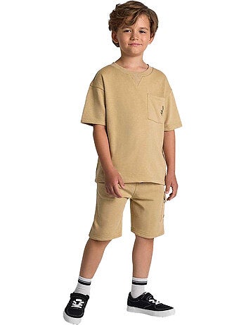 Ensemble t-shirt et short motif/style texte - minoti
