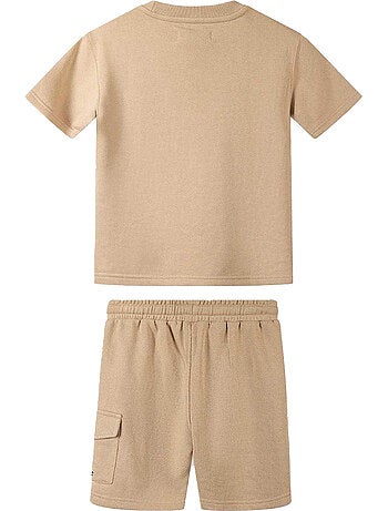 Ensemble t-shirt et short motif/style texte - minoti