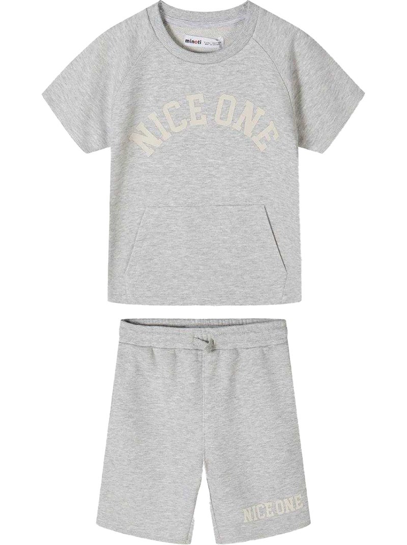 Ensemble t-shirt et short motif/style texte - minoti Gris - Kiabi