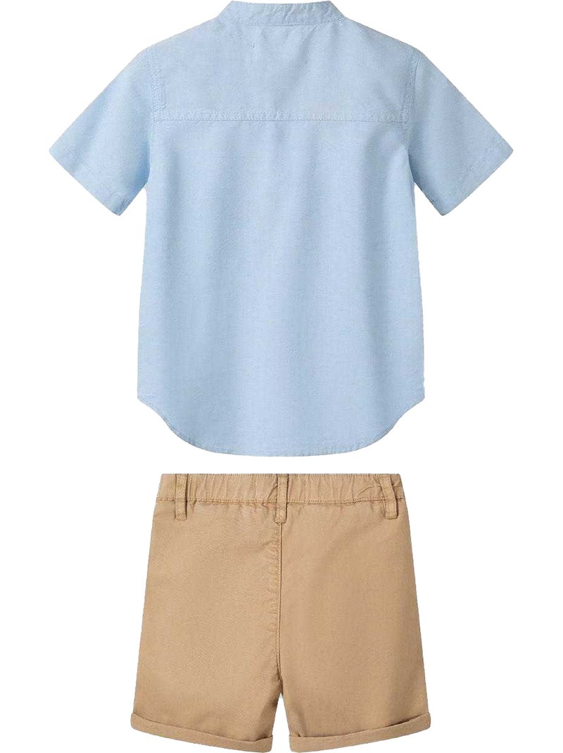 Ensemble t-shirt et short motif/style uni - minoti Bleu clair - Kiabi