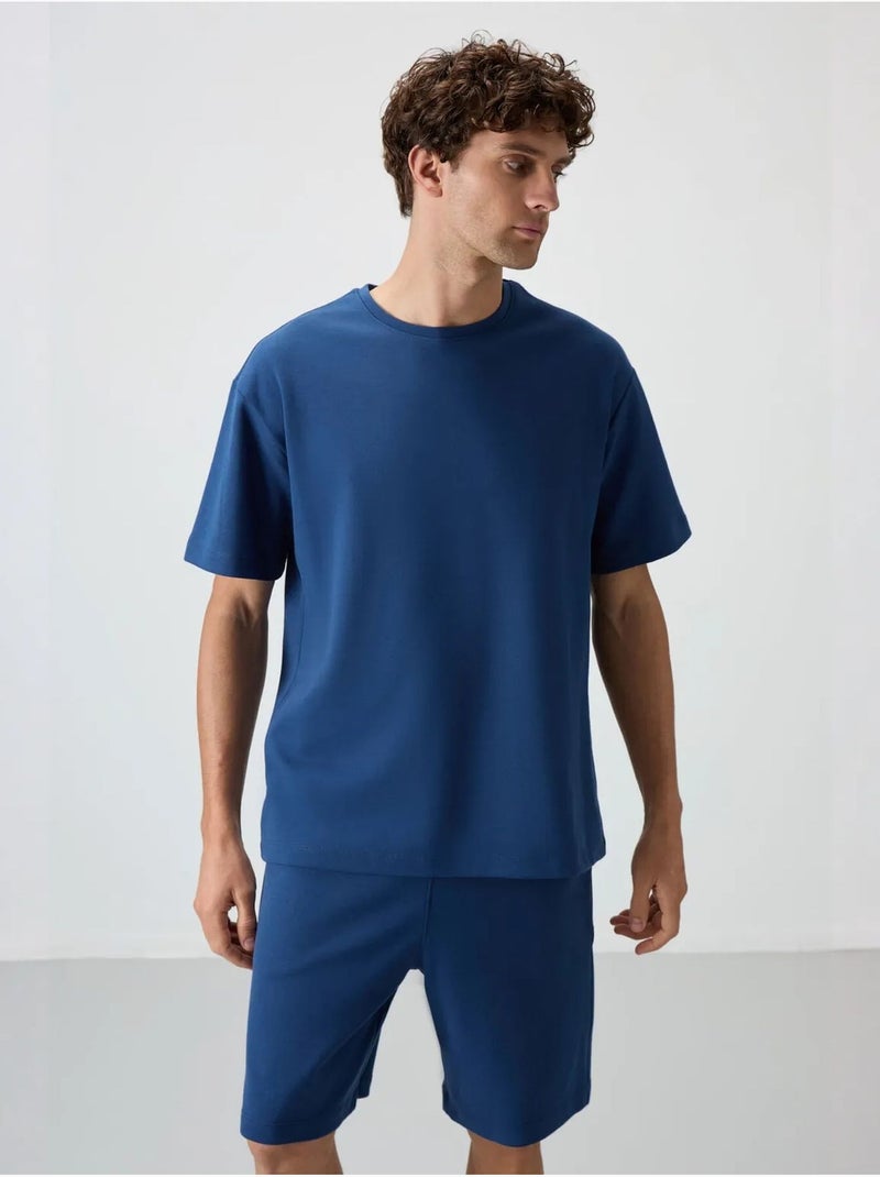 Ensemble t-shirt et short oversize tommy Bleu - Kiabi