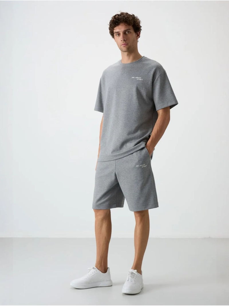 Ensemble t-shirt et short oversize tommy Gris - Kiabi