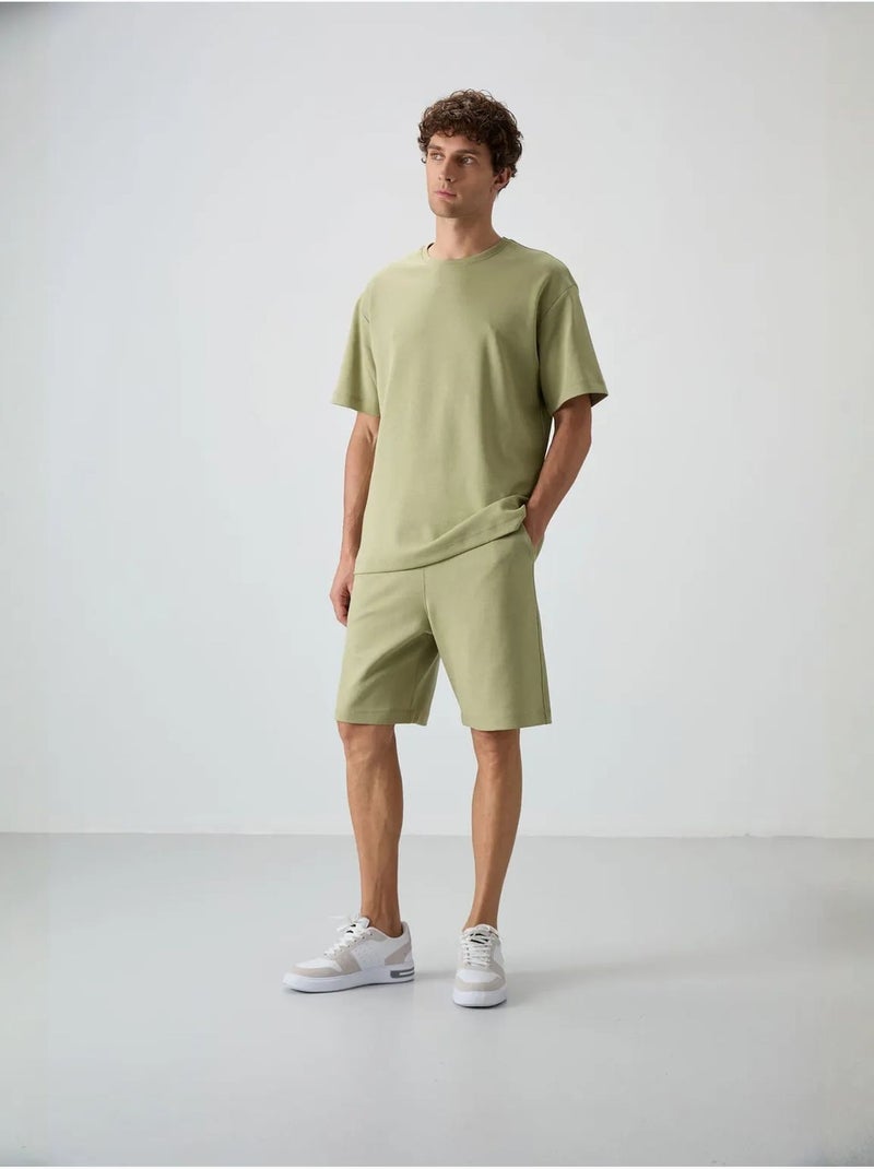 Ensemble t-shirt et short oversize tommy Kaki - Kiabi