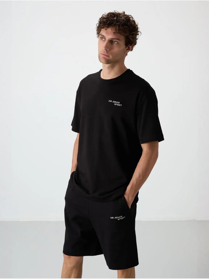 Ensemble t-shirt et short oversize tommy Noir - Kiabi