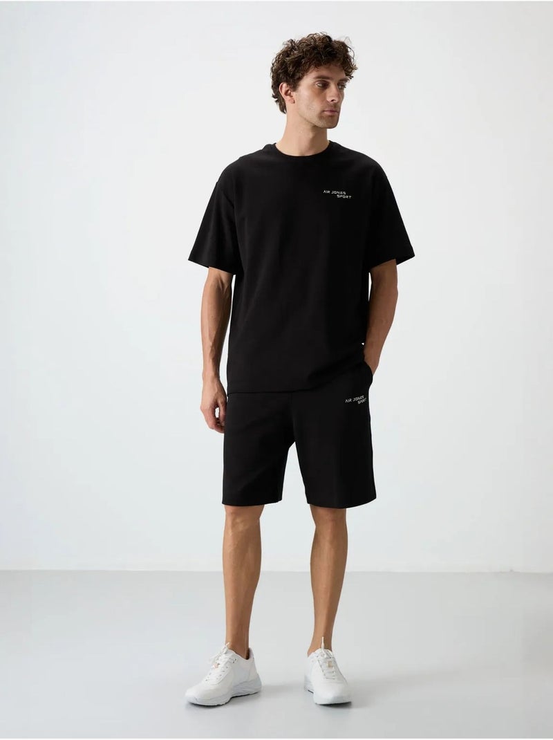 Ensemble t-shirt et short oversize tommy Noir - Kiabi