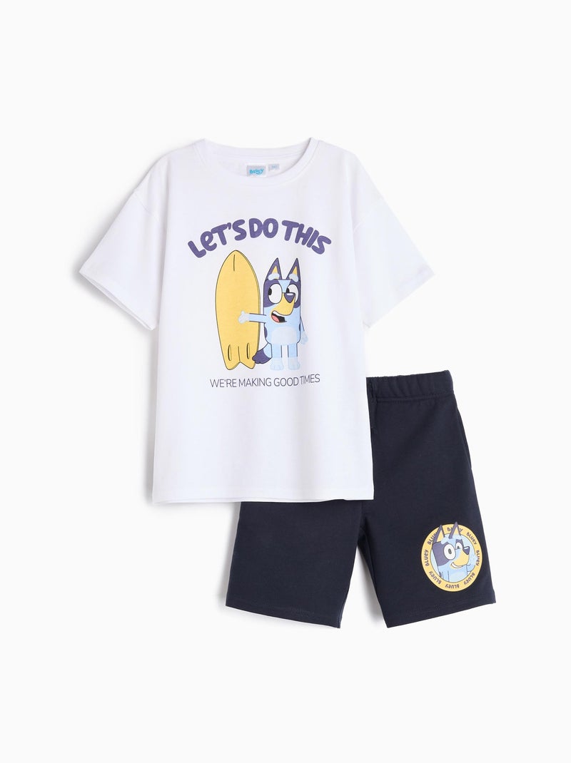 Ensemble t-shirt et short, Bluey  MO Fashion Blanc - Kiabi