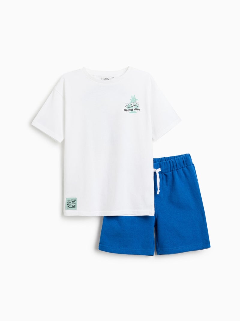 Ensemble t-shirt et short, Mickey  MO Fashion Blanc - Kiabi