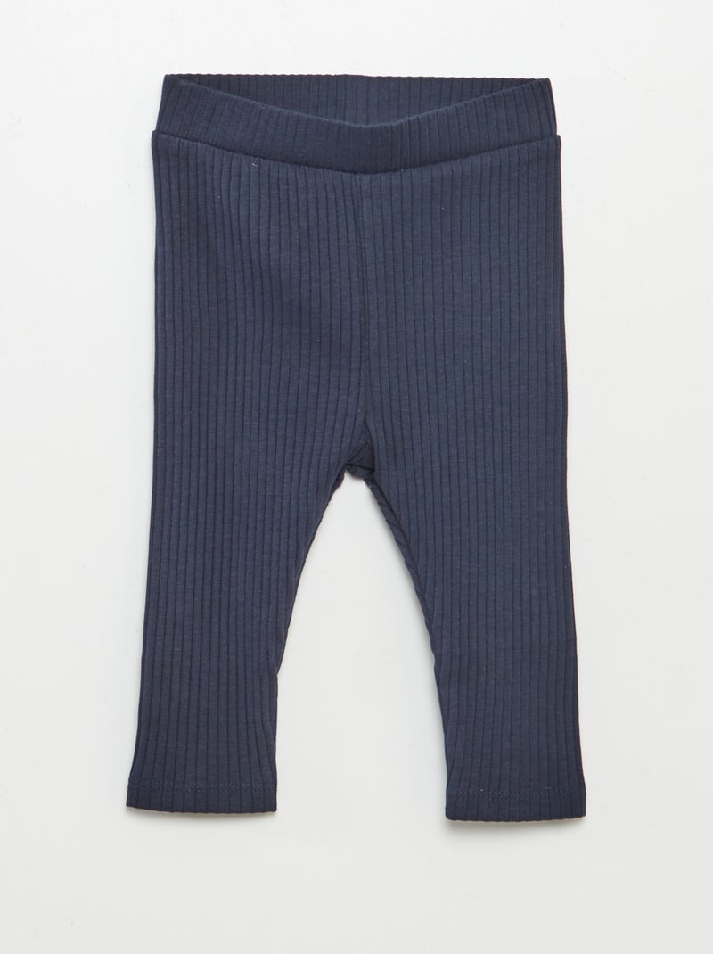 Ensemble t-shirt fleuri + legging côtelé - 2 pièces BLANC - Kiabi