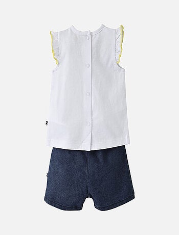 ENSEMBLE T-SHIRT JUPE JEAN ÉTÉ LIGNE MIMOSA