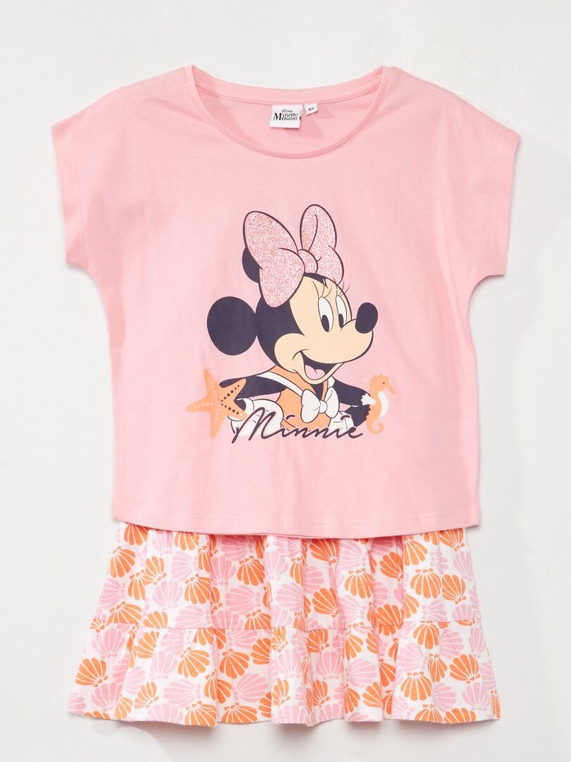 Ensemble t-shirt + jupe 'Minnie' 'Disney' rose - Kiabi