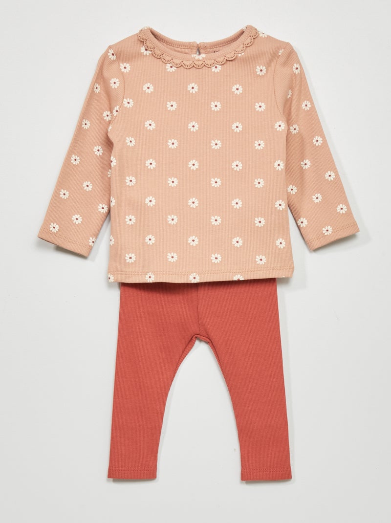 Ensemble t-shirt + legging - 2 pièces Rose - Kiabi
