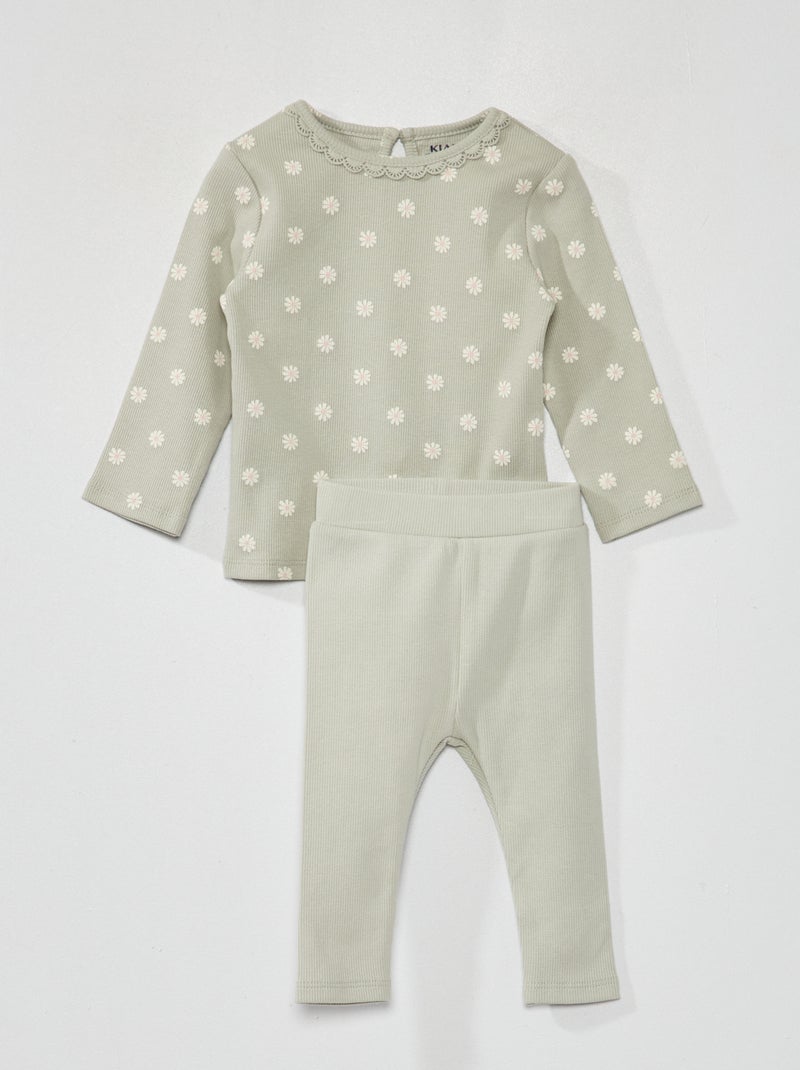 Ensemble t-shirt + legging - 2 pièces Vert - Kiabi