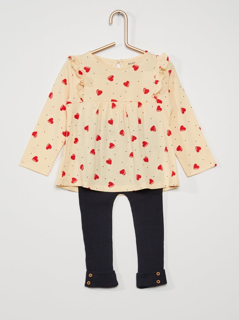 Ensemble T-shirt + legging blanc - Kiabi