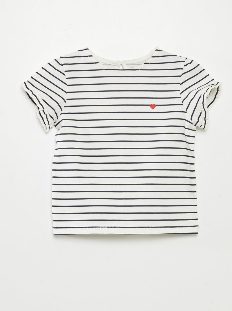 Ensemble t-shirt + legging côtelé - 2 pièces BLANC - Kiabi