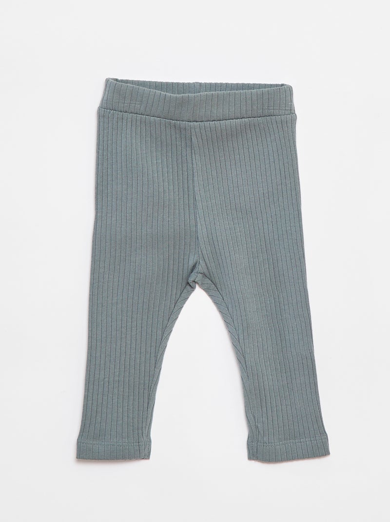 Ensemble t-shirt + legging côtelé - 2 pièces Blanc - Kiabi