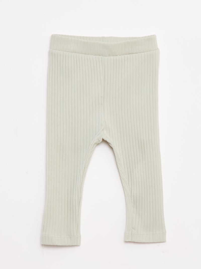 Ensemble t-shirt + legging côtelé - 2 pièces Bleu - Kiabi