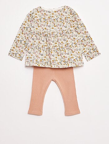 Ensemble t-shirt + legging côtelé - 2 pièces
