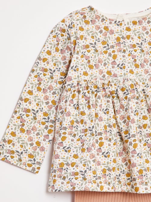 Ensemble t-shirt + legging côtelé - 2 pièces - Kiabi