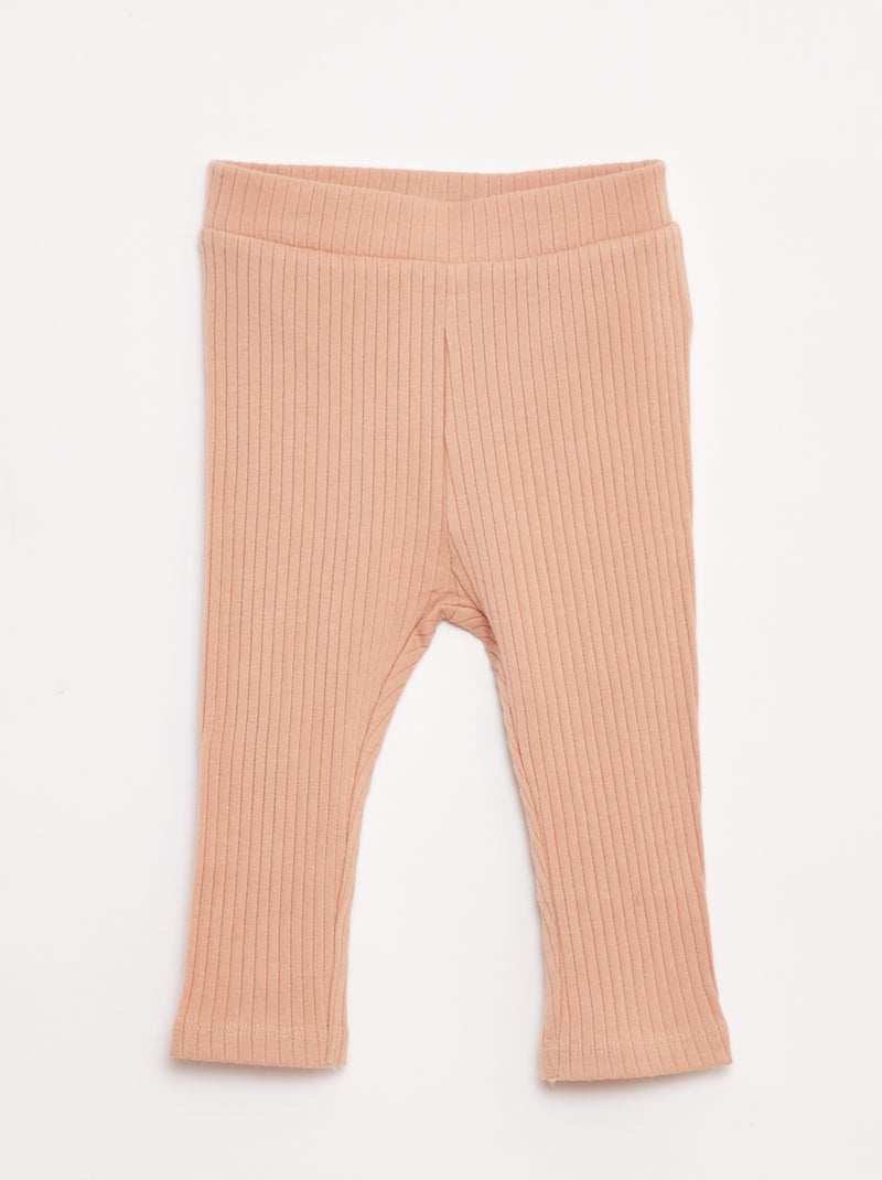 Ensemble t-shirt + legging côtelé - 2 pièces Rose - Kiabi
