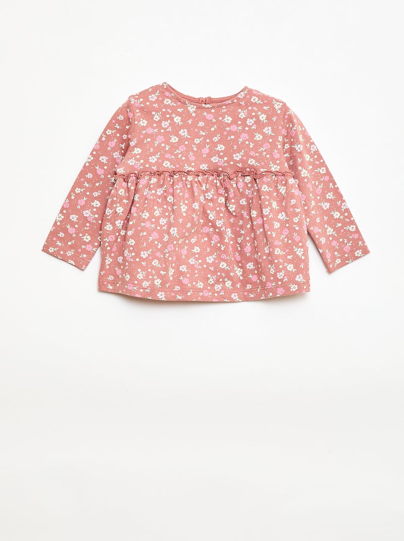 Ensemble t-shirt + legging côtelé - 2 pièces Rose - Kiabi