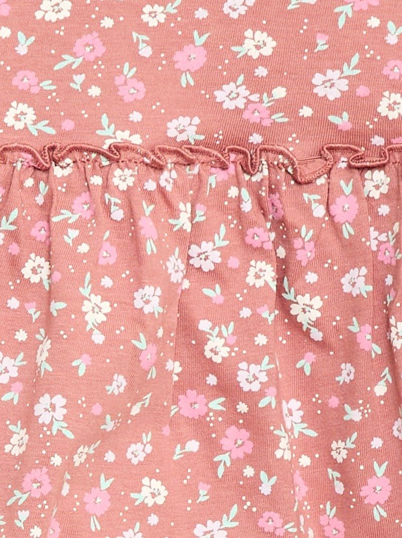 Ensemble t-shirt + legging côtelé - 2 pièces Rose - Kiabi