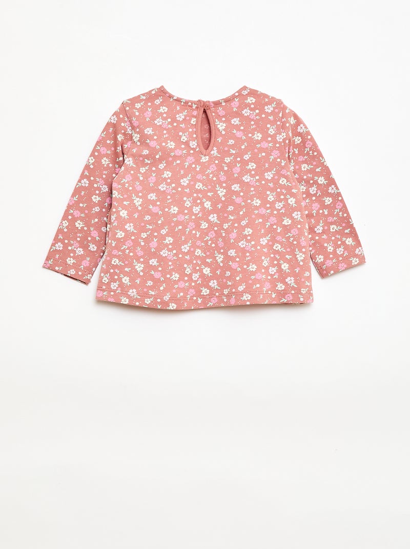 Ensemble t-shirt + legging côtelé - 2 pièces Rose - Kiabi