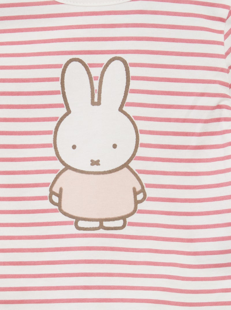 Ensemble t-shirt + legging côtelé + bandeau 'Miffy' - 3 pièces Blanc/rose - Kiabi