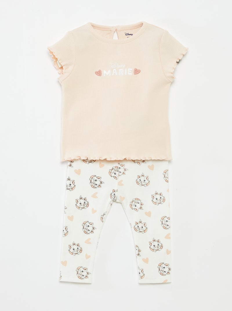 Ensemble t-shirt + legging côtelé 'Marie' - 2 personnes Rose - Kiabi