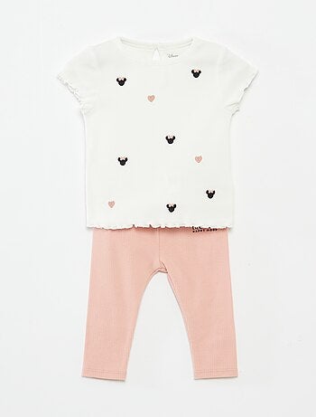 Ensemble t-shirt + legging côtelé 'Minnie' - 2 personnes