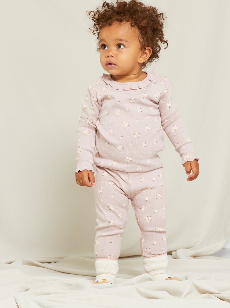 Ensemble t-shirt + legging Lilas - Kiabi