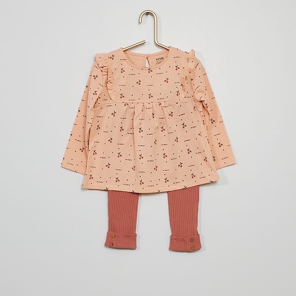 Ensemble T Shirt Legging Bebe Fille Rose Kiabi 9 00