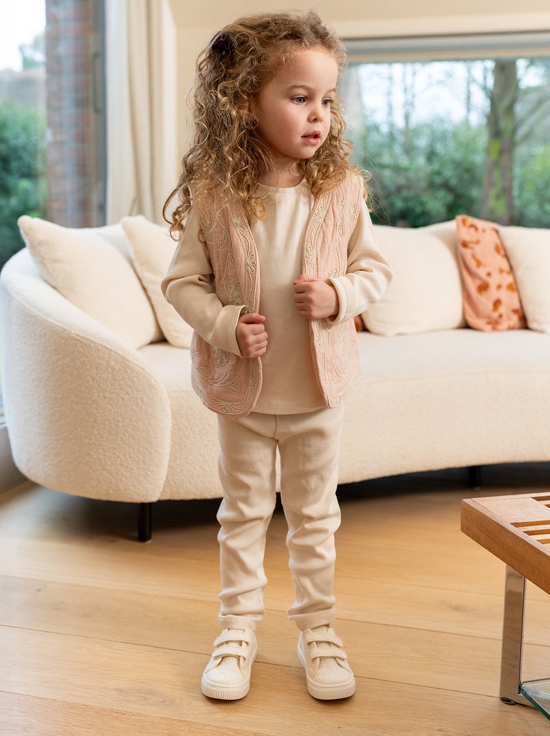 Ensemble t-shirt + legging + veste sans manches - 3 pièces BLANC - Kiabi