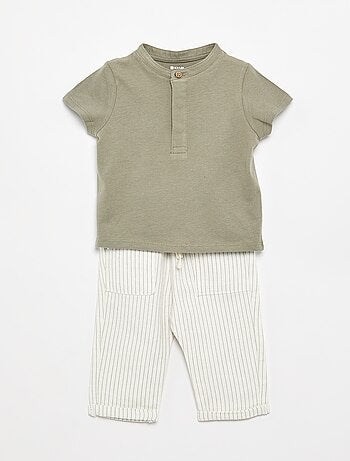 Ensemble t-shirt mao + pantalon - 2 pièces