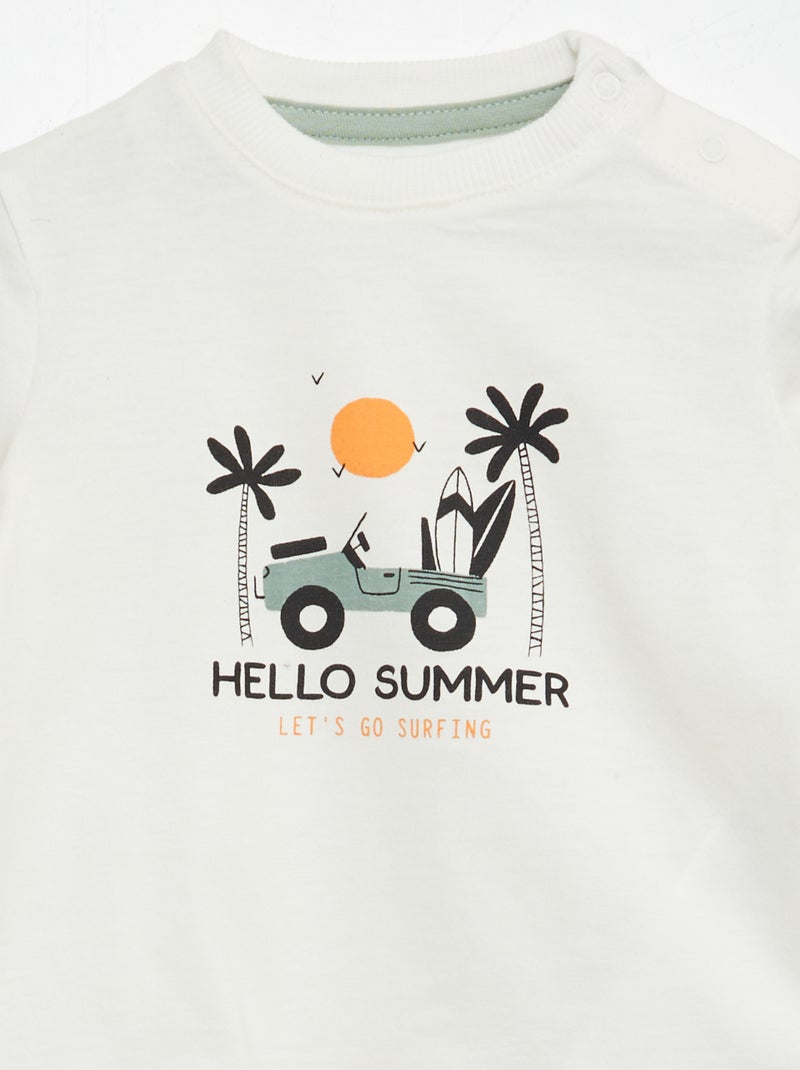 Ensemble t-shirt + pantalon - 2 pièces BLANC - Kiabi