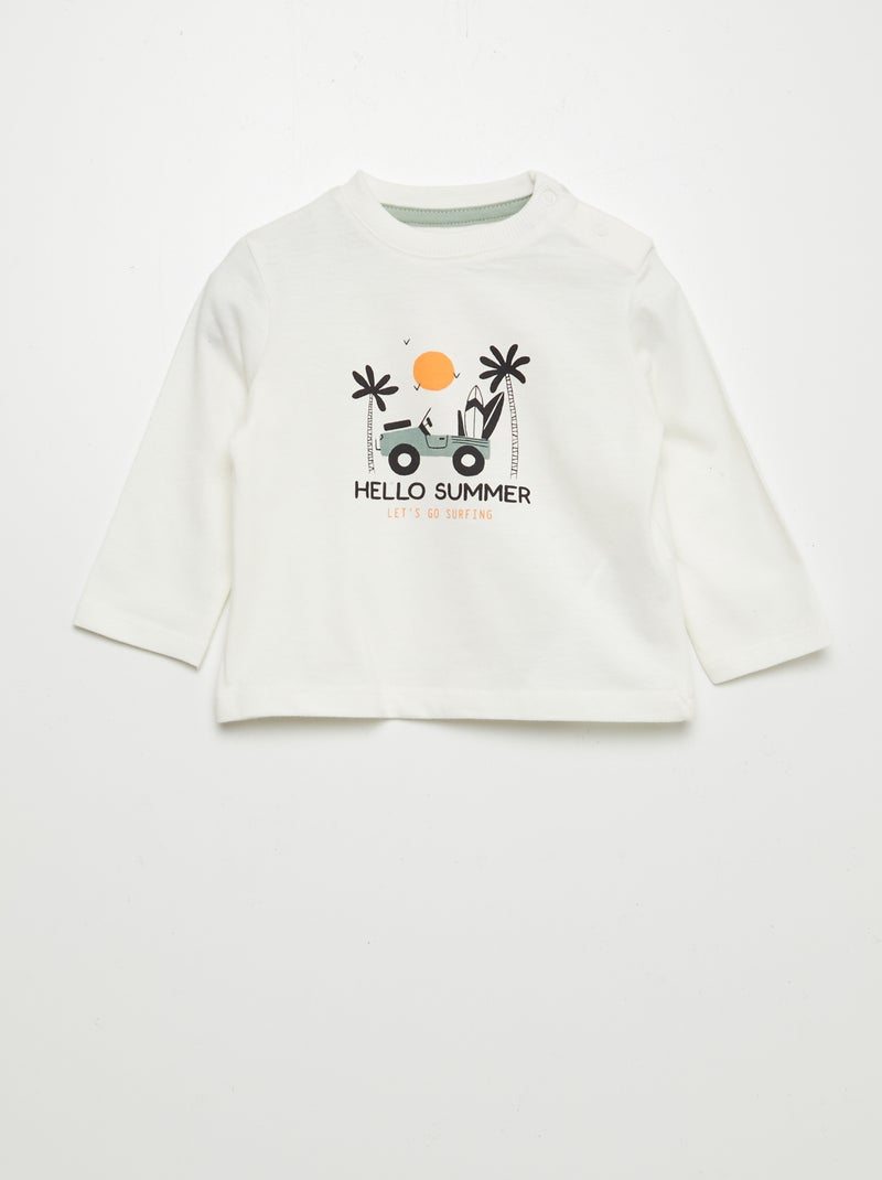 Ensemble t-shirt + pantalon - 2 pièces BLANC - Kiabi