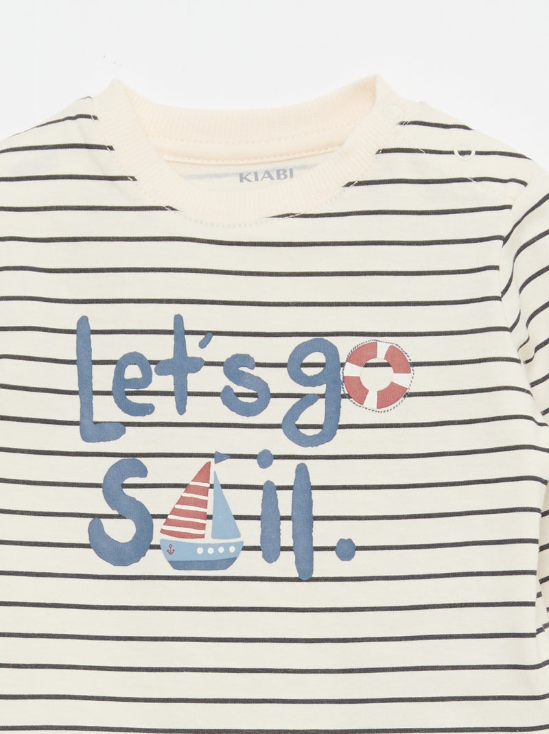 Ensemble t-shirt + pantalon - 2 pièces Blanc - Kiabi