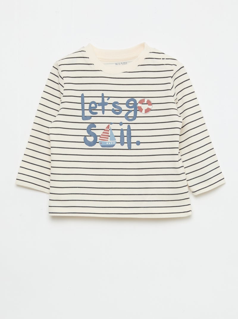 Ensemble t-shirt + pantalon - 2 pièces Blanc - Kiabi