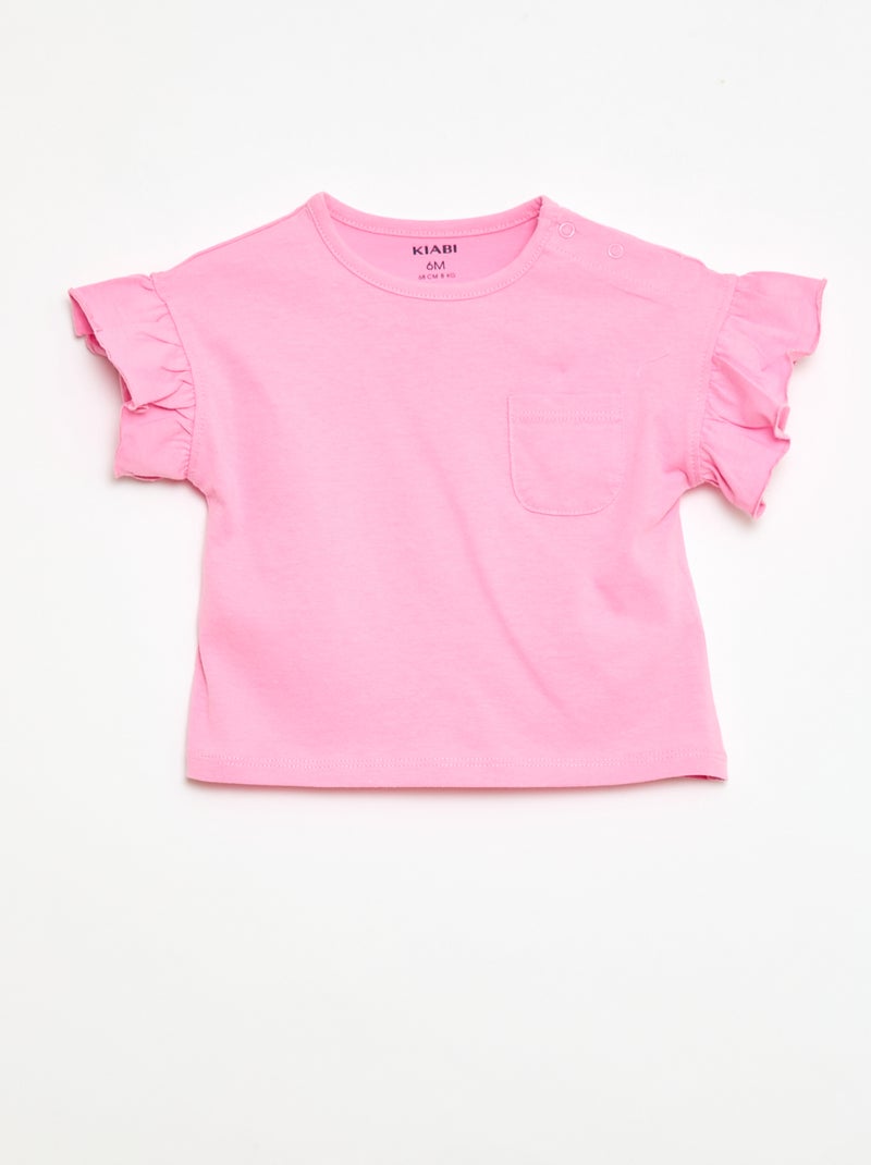 Ensemble t-shirt + pantalon - 2 poches Rose - Kiabi