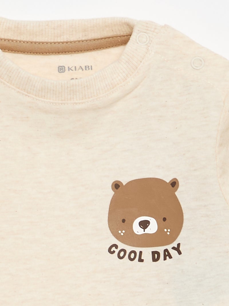 Ensemble T-shirt + pantalon de jogging - 2 pièces Beige - Kiabi