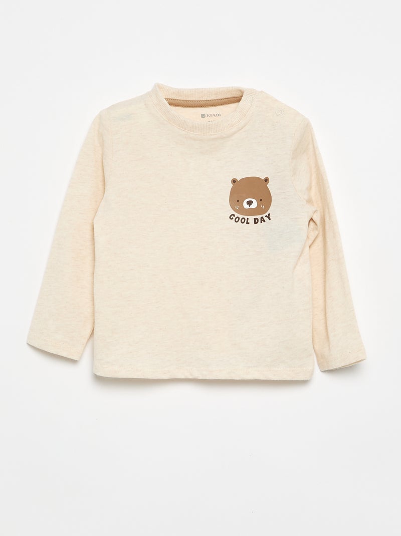 Ensemble T-shirt + pantalon de jogging - 2 pièces Beige - Kiabi