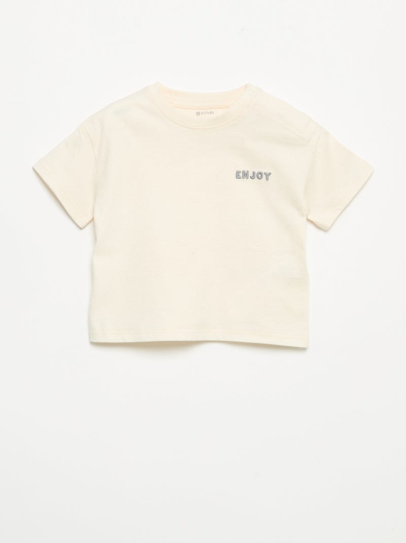 Ensemble T-shirt + pantalon de jogging Blanc - Kiabi