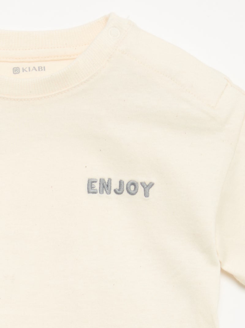 Ensemble T-shirt + pantalon de jogging Blanc - Kiabi