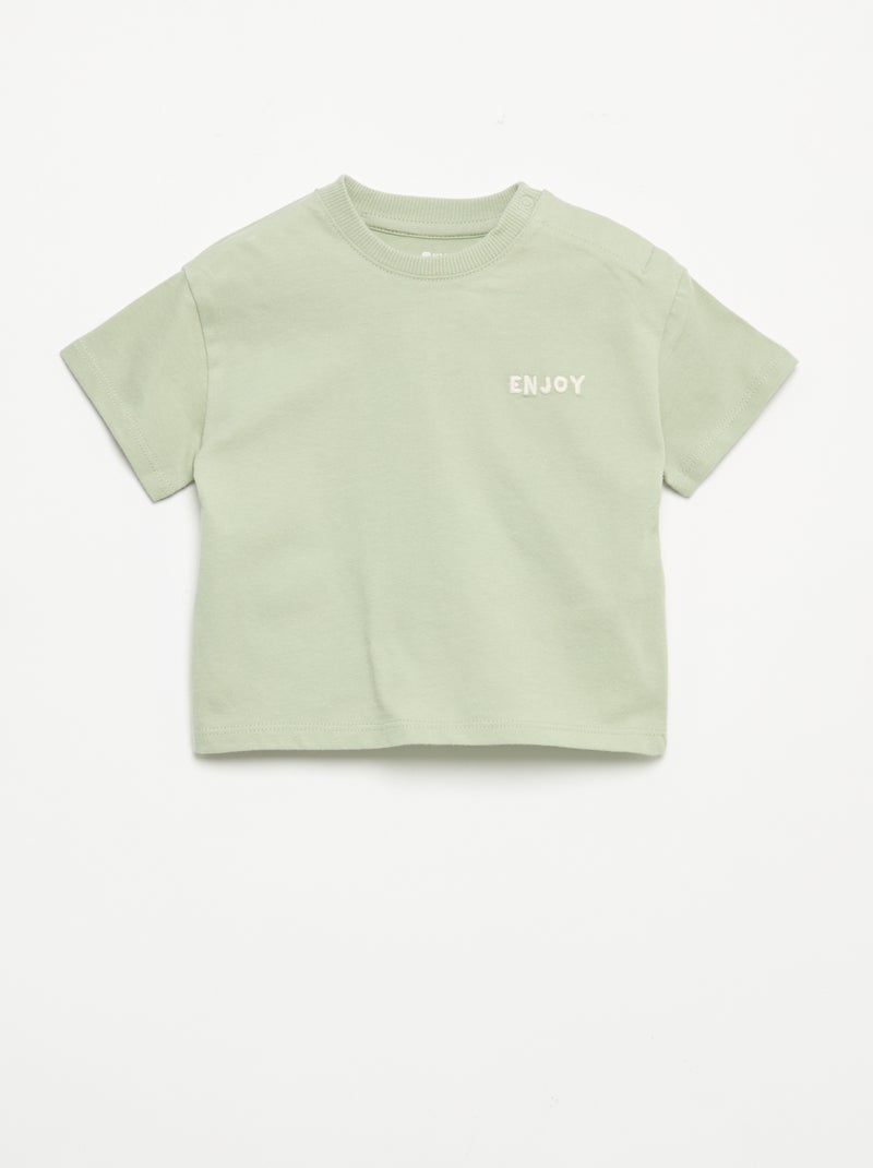 Ensemble T-shirt + pantalon de jogging Vert - Kiabi