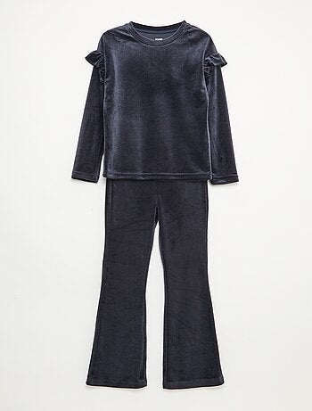 Ensemble t-shirt + pantalon en velours - 2 pièces